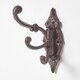 image 1 of Homescapes Ornate Hinged Cast Iron Wall Hook Brown | One Size