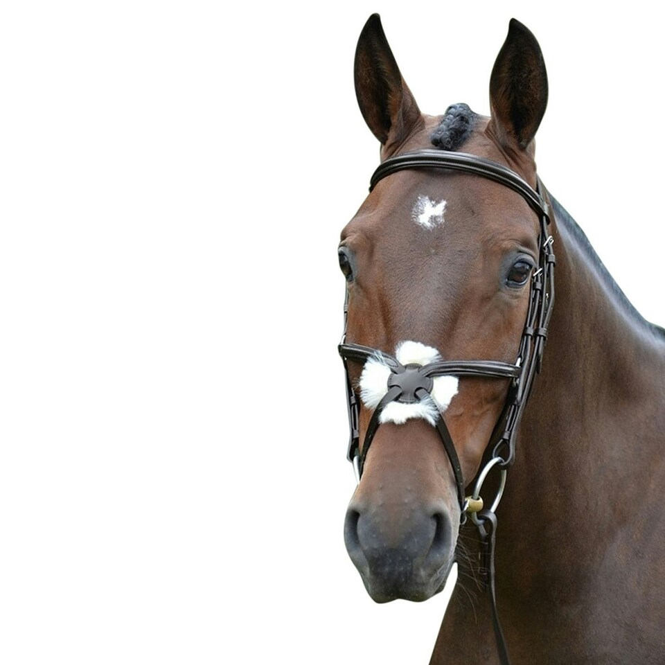 Hy Mexican Bridle with Rubber Grip Reins - Brown - X Full
