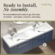 image 4 of Balterley Partial Fluted 2 Drawer Wall Hung Vanity Unit with Double Ceramic Basin | Blue | Satin Blue