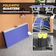 image 3 of SPORTNOW 9FT Foldable Table Tennis Table, Fold Into Quarters, Indoor Portable Full Size Ping Pong Table with Cover, Net, Paddles, Balls, Blue