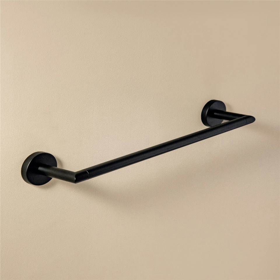 image 1 of Cosmic ARO Towel Rail Wall Mounted with Matt Black Stainless Steel Finish 40 cm