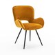 image 1 of Set of 4 Lily Modern Velvet Dining Chair Padded Seat Metal Legs Kitchen (Mustard)