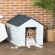 image 6 of PawHut Weather-Resistant Dog House, Puppy Shelter for Medium Dogs - Grey