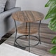 image 4 of Industrial Round Coffee Table With 2 Shelves Brown
