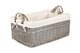 image 2 of Shallow Lined Antique Wash Storage Basket Set of 3 | White | White | Not provided