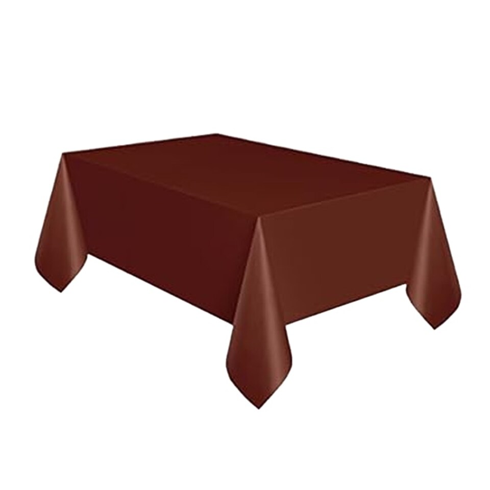 Unique Party Plastic Tablecloth - Brown - One Size