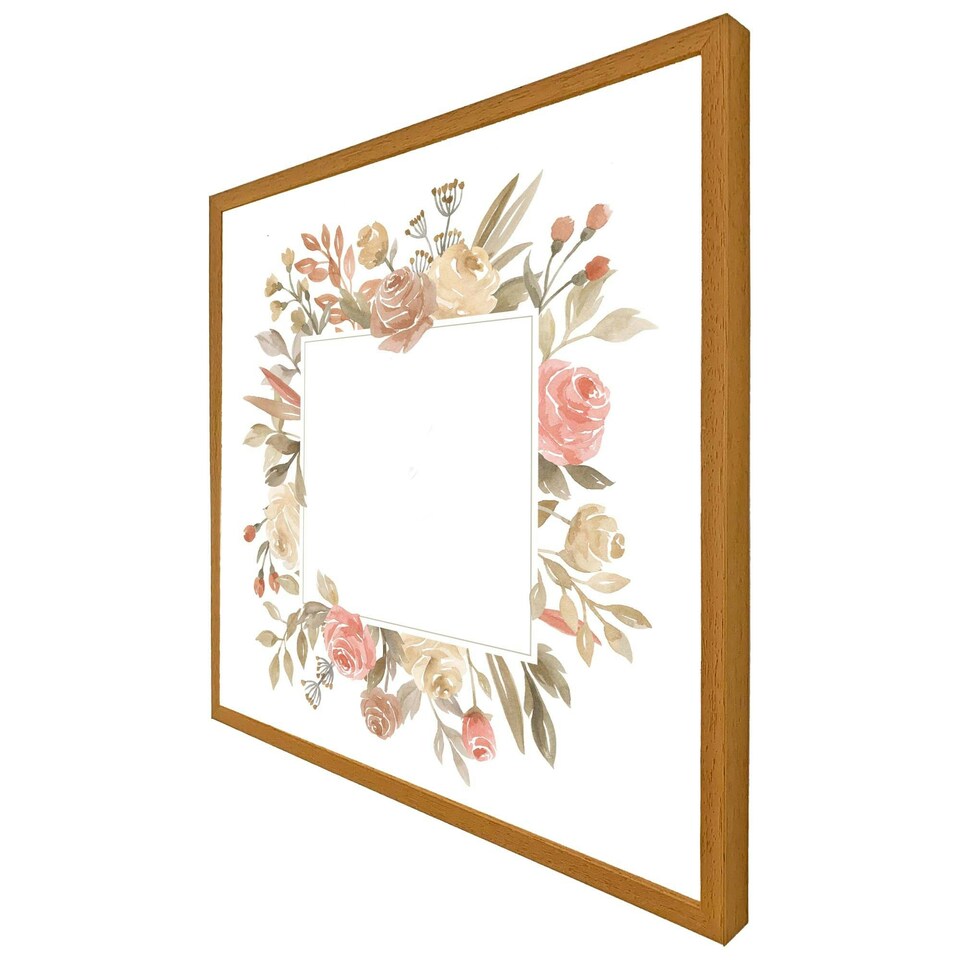 image 1 of Flower border (Picture Frame) White | S