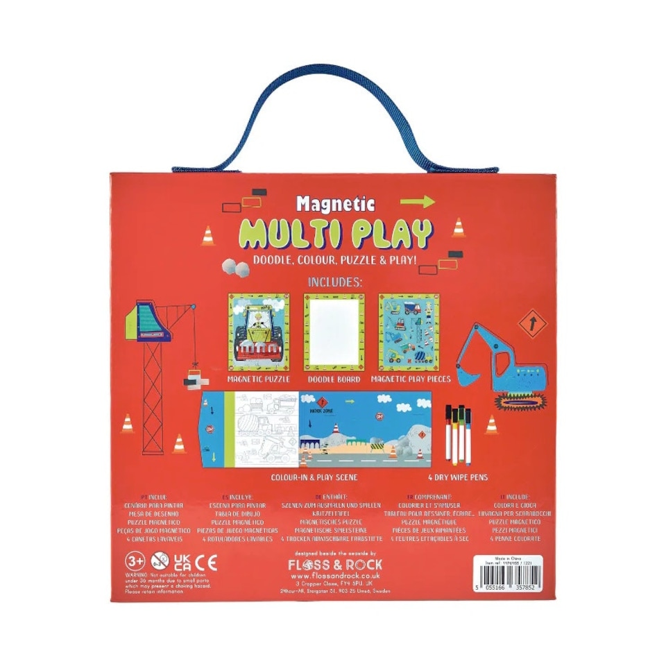 image 1 of Floss & Rock Magnetic 4 in 1 Activity Book - Construction Multi | One Size