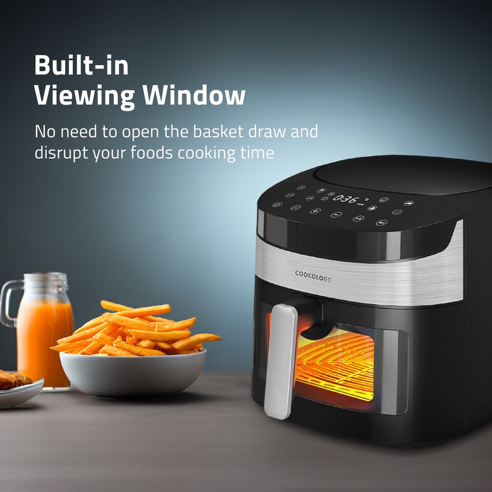 image 1 of Cookology 7.2L Air Fryer with Viewing Window & Digital Control - CAF72DI Black