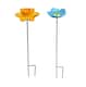image 1 of Cast Iron Daffodil & Forget Me Not Bird Feeder Flower Dish Set