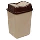 image 3 of Plastic Waste Recycling Bin With Butterfly Lid for Kitchen or Office | Brown | 5L Cappuccino