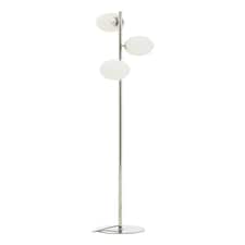 Interiors by Premier Chrome Finish And White Glass Floor Lamp Silver