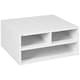 image 1 of HOMCOM Desktop Printer Stand with Storage, 2-Tier Desk Organizer with 3 Open Compartments for Home Office, White