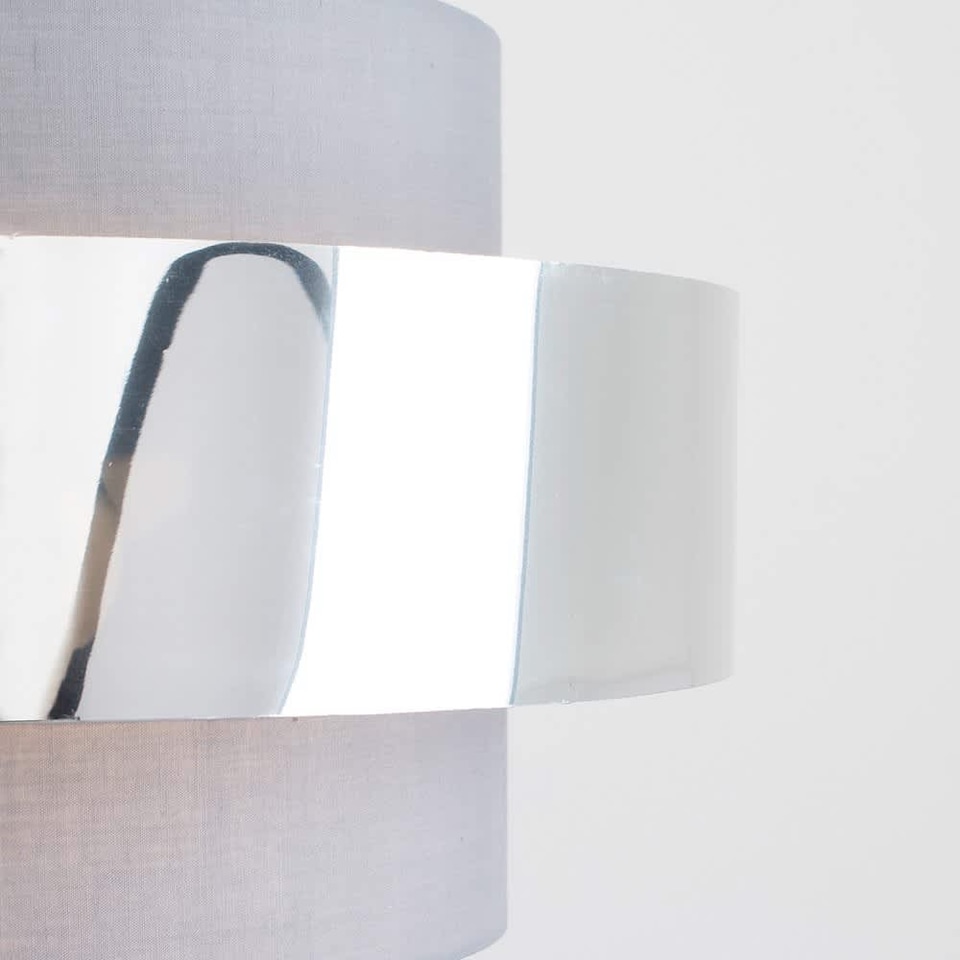 image 1 of ValueLights Matildo Grey Chrome Ceiling Pendant Shade | Grey