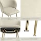 image 5 of Bar Stool Luana - with backrest, velvet look and padded - Set of 2 Cream | Gold