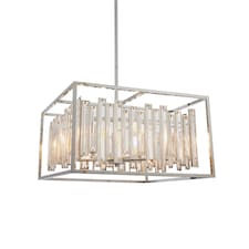 Acadia 6 Light Ceiling Pendant Chrome Plate & Clear Crystal Glass, E14