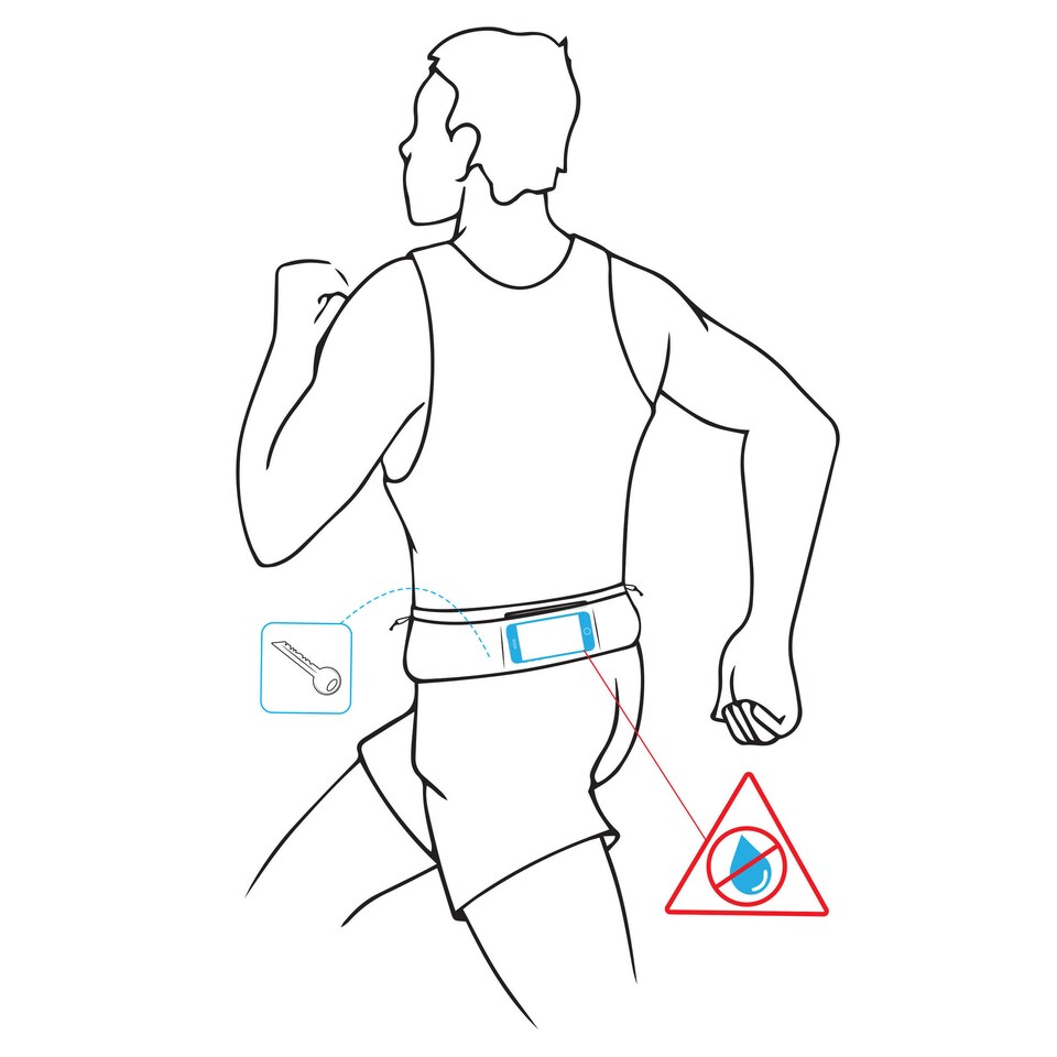 image 1 of Decathlon HYDRATION FLASK-CARRYING RUNNING BELT - BLACK
