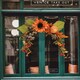 image 4 of Living and Home Artificial Sunflower Wreath with Pumpkins - Halloween Hanging Decor