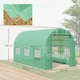 image 3 of Outsunny 3.5 x 2m Walk-In Polytunnel Greenhouse with Roll Up Door Windows Green