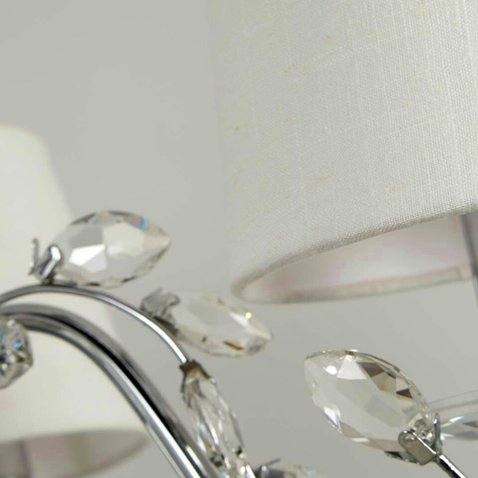 image 1 of Rosie 3 Light Chrome & Clear Glass Trim Shaded Chandelier