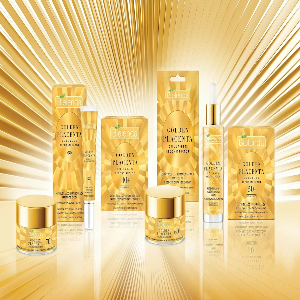 image 1 of Bielenda Golden Placenta Collagen Reconstructor Regenerating Illuminating Anti-Wrinkle Serum DAY/NIGHT 30ml