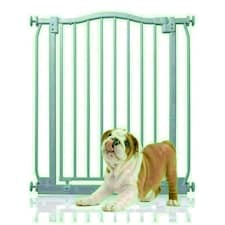 Bettacare Curved Top Dog Gate, 71cm - 80cm, Matt Grey, Pressure Fit Pet Gate for Dog and Puppy, Pet and Dog Barrier