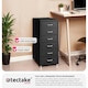 image 5 of Filing Cabinet - made of steel, 4 wheels, 6 drawers, label holders, easy assembly Black