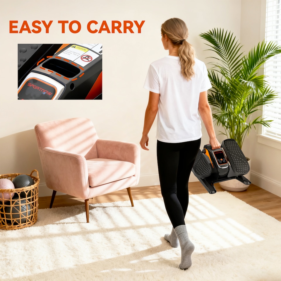 image 1 of SPORTNOW Under Desk Elliptical Machine for Home, Seated Pedal Exerciser
