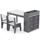 image 8 of COSTWAY Kids Art Table and Chairs Set with 2 Chairs Grey