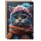 image 1 of Cute Kitten Winter Hat Scarf Baby Cat Pet Child Birthday Card