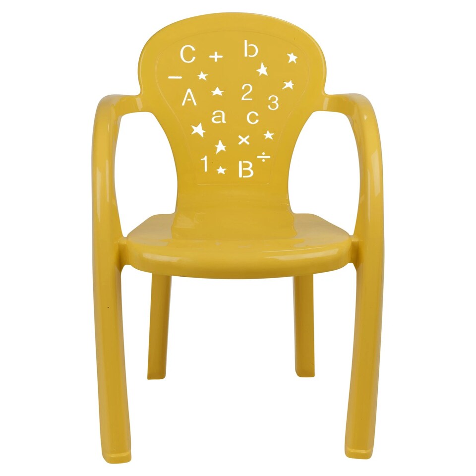 image 1 of Coloured Plastic Kids Chairs Stackable Nursery Indoor Outdoor Party Garden Play | Yellow | 6 Pcs Yellow | 6