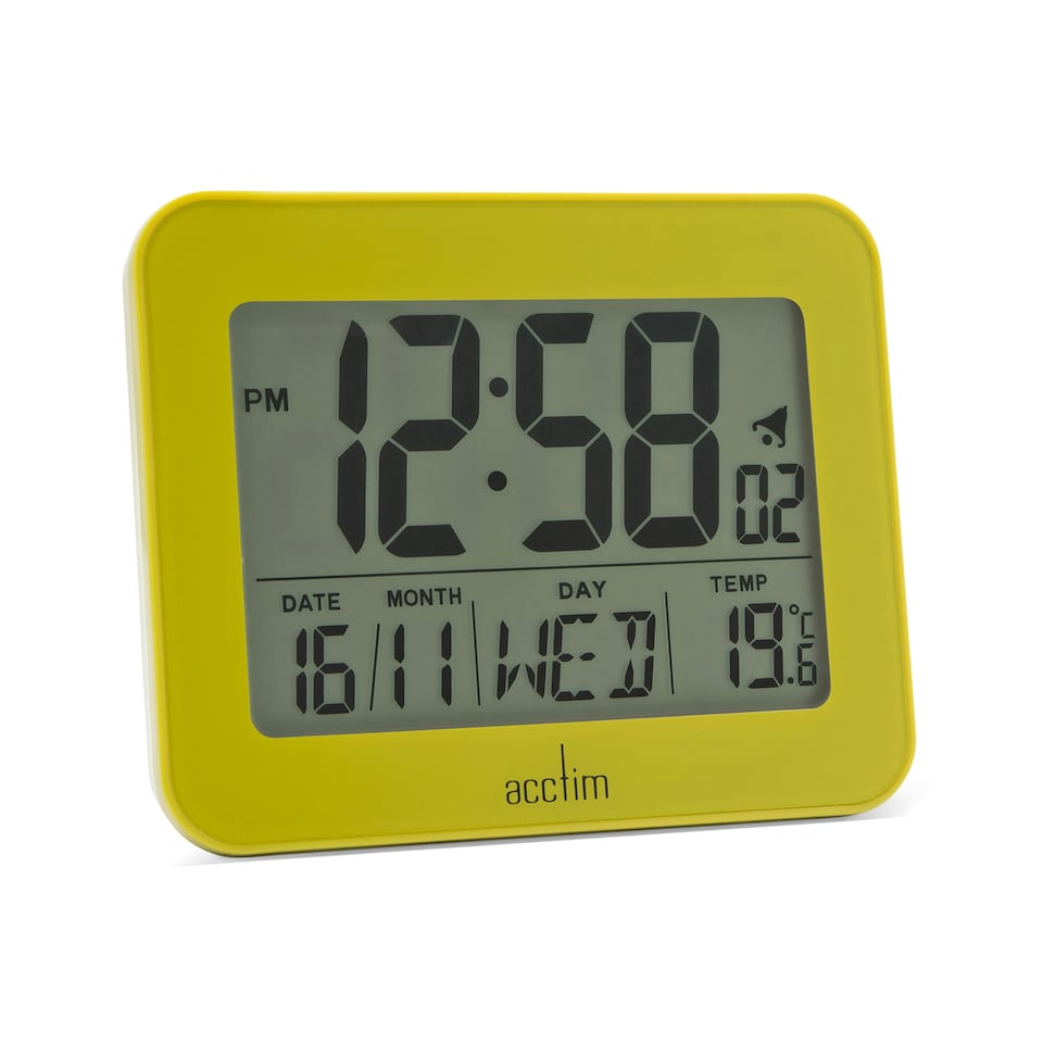 image 1 of Acctim Otto Superbrite® Digital Bedside Alarm Clock Yellow | Heathland