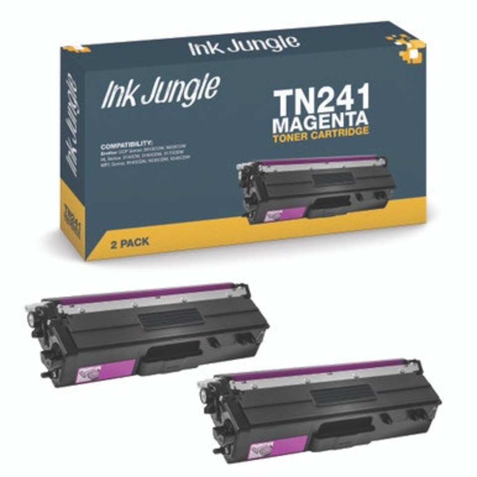 image 1 of 2x Compatible Brother TN241 Magenta Toner Cartridges Pink
