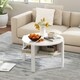 image 6 of COSTWAY 2-Tier Round Coffee Table Tea Cocktail Table White White