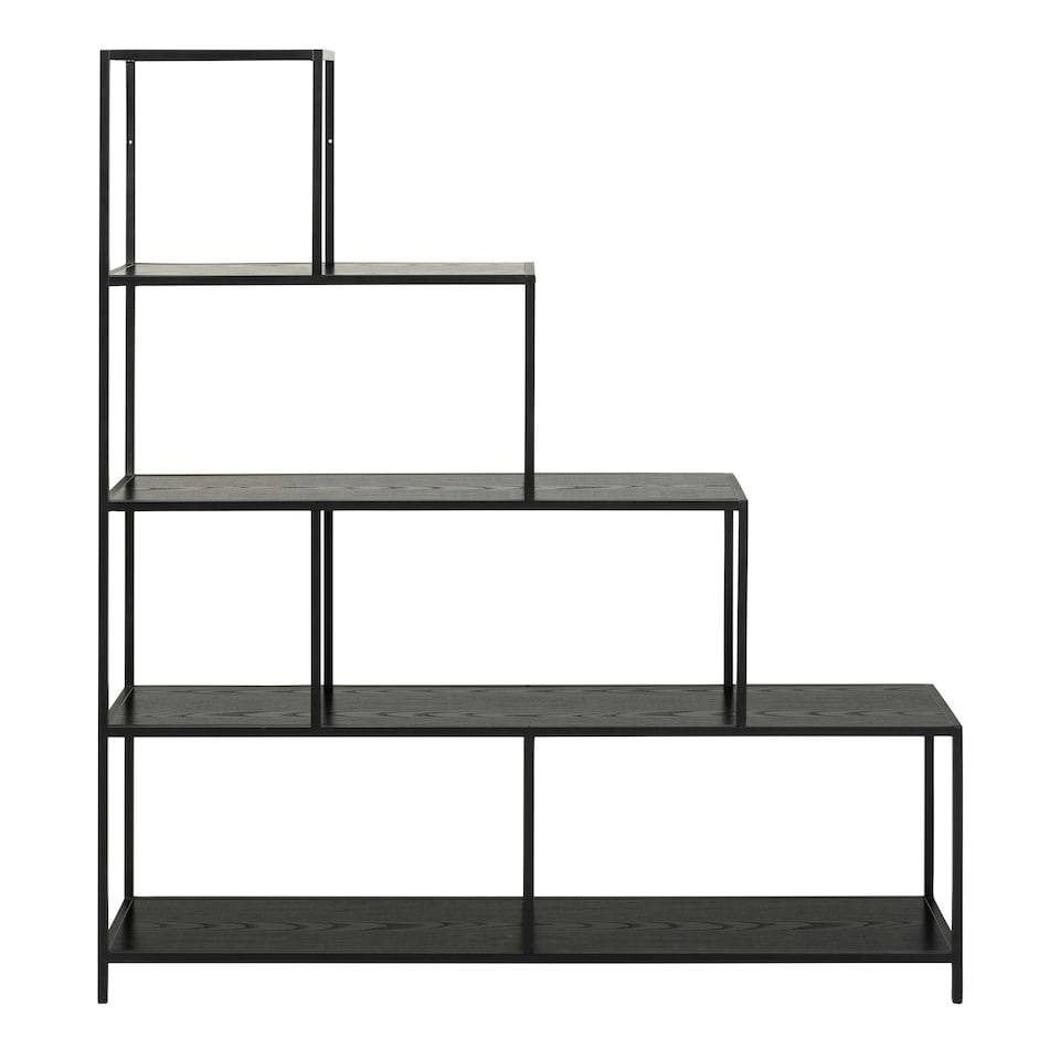 image 1 of Seaford Bookcase with 4 Shelves and 1 Drawer in Black