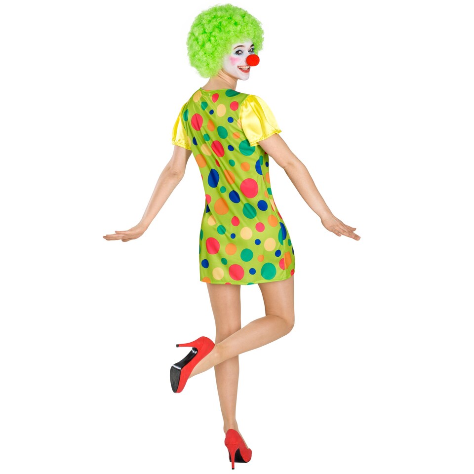 image 1 of Womens Jekaterina the Clown Costume | Green | green | 1