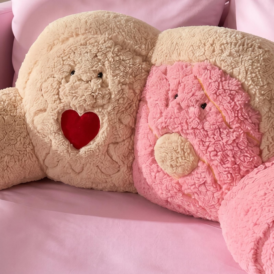 image 1 of OHS Kids Biscuit Duo Cuddle Cushion Character Backrest Reading Pillow