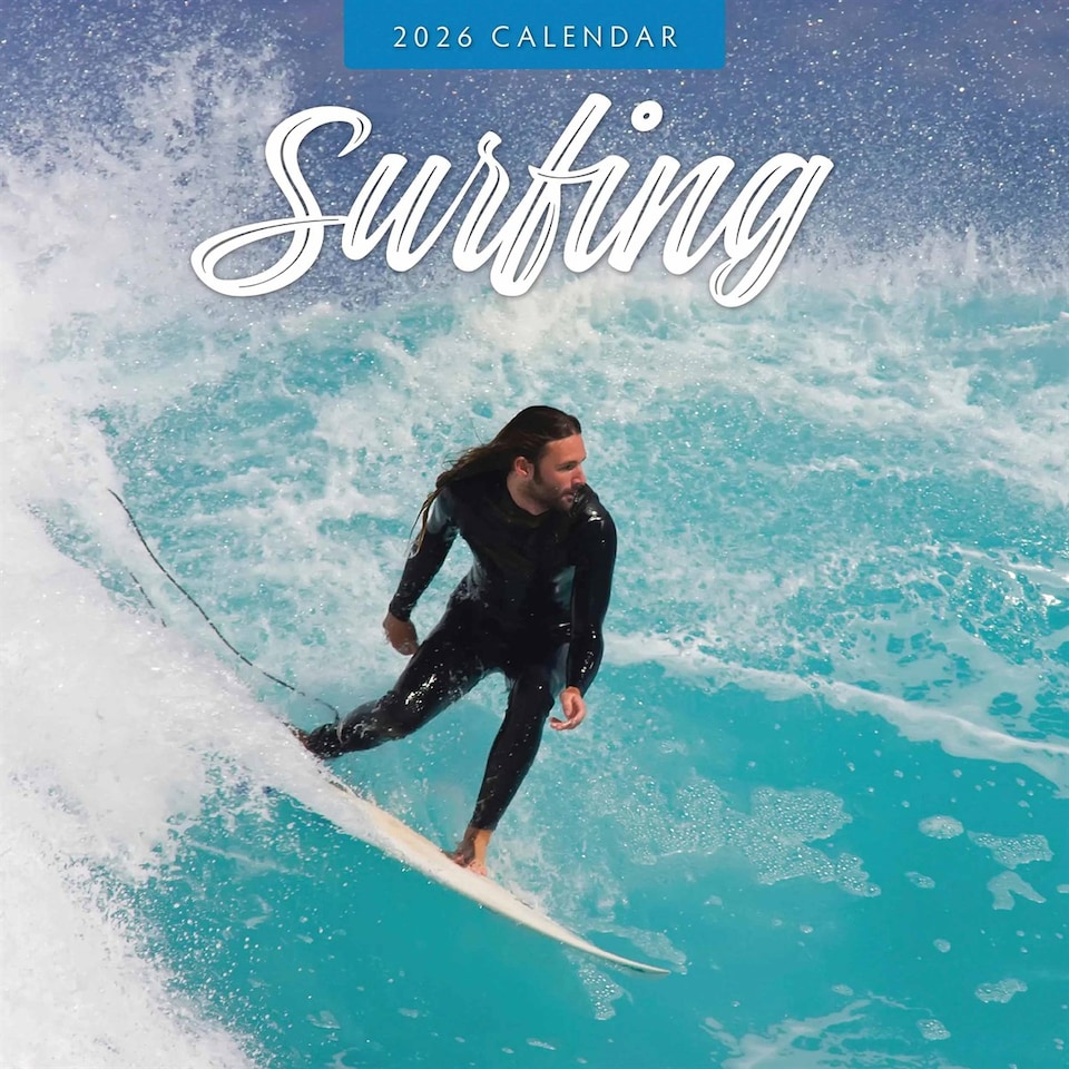 image 1 of Surfing Calendar 2026, Wall Calendars, Month To View, Sports, Gift