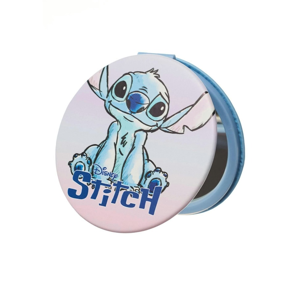 image 1 of Lilo & Stitch Character Face Make-up Bag & Mirror - Blue - One Size