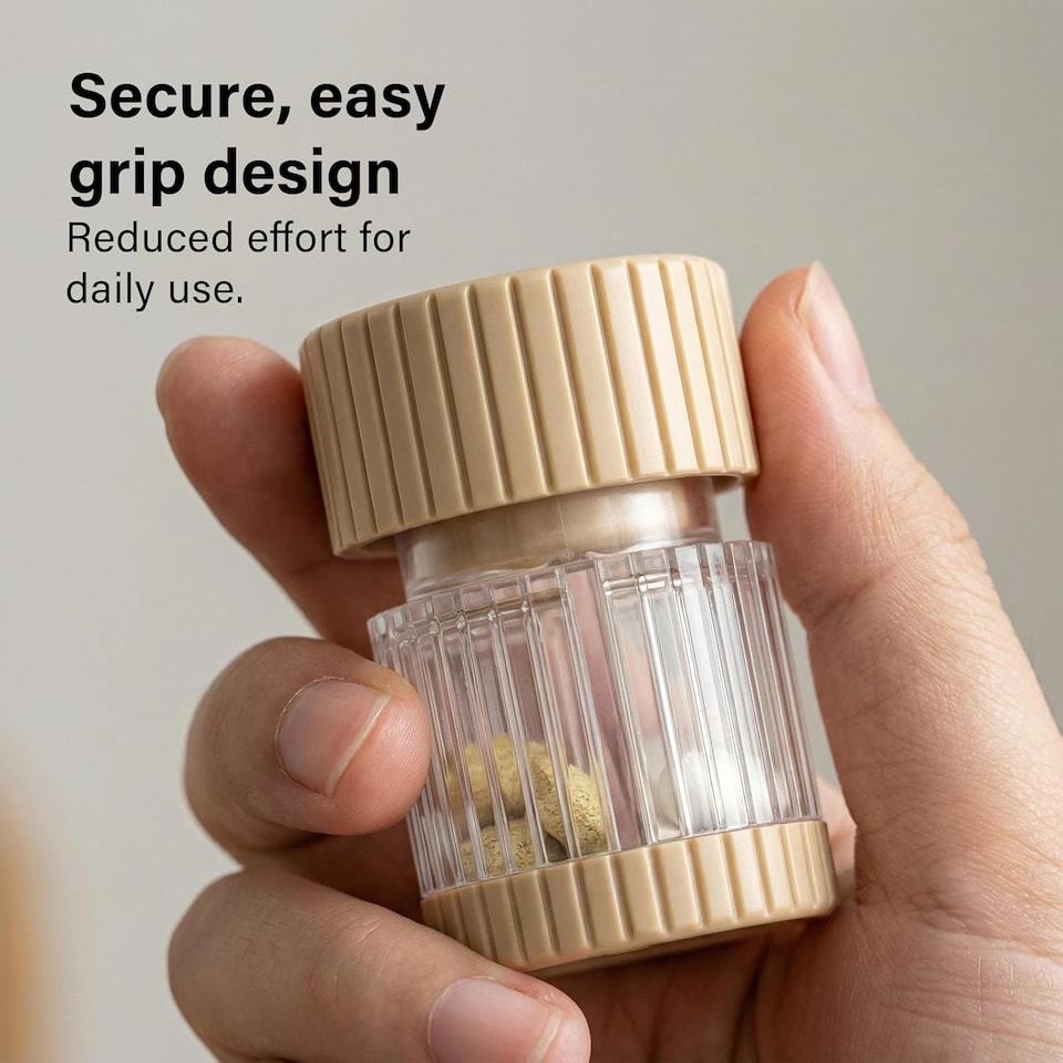 image 1 of Compact Pill Crusher Built-in Storage Tablet Split Medicine Container Home Use