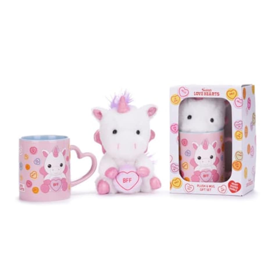 Love Hearts Unicorn Bff Mug And Plush Set