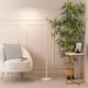 image 1 of ValueLights Daylight Dimmable Gloss White Floor Lamp and Integrated LED 12W White Mix 6000K Bulb
