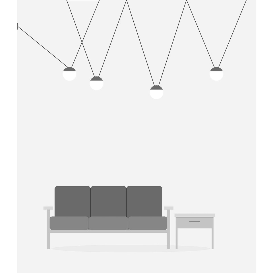 image 1 of Mine 4 Light Ceiling Pendant Wood, Dark Grey, E27