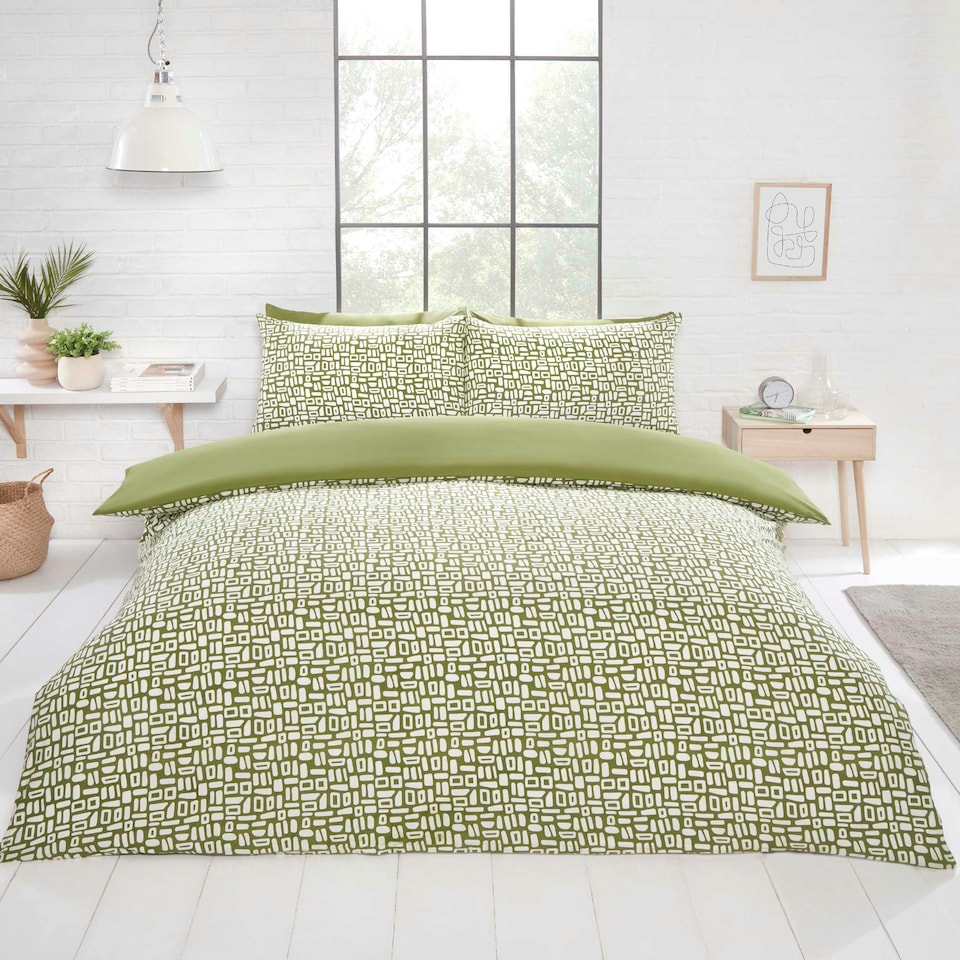 image 1 of Pebbles Polyester Duvet Cover Set with Pillowcase Blue | Single