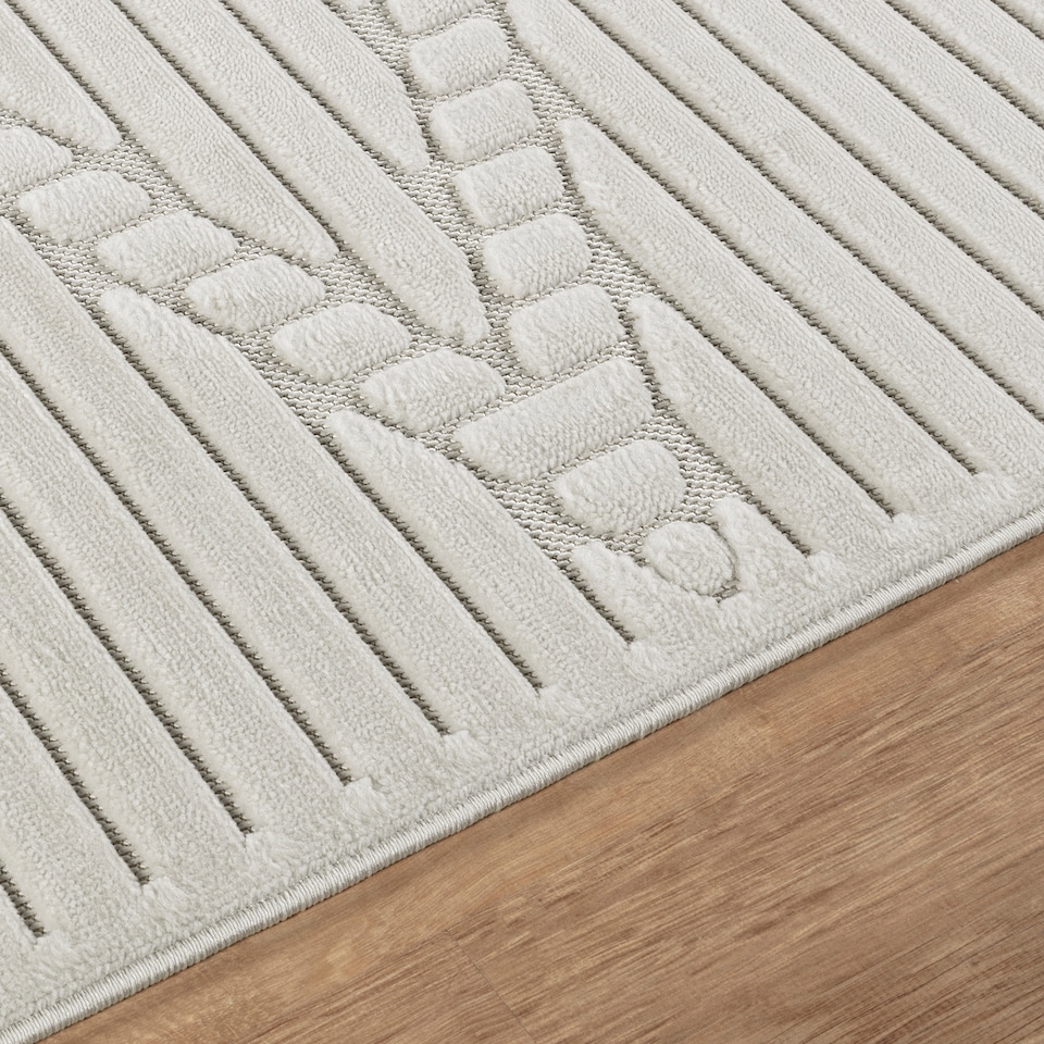 image 1 of LIVABLISS Le Mans-Modern 3D High & Low Pile Textured In- & Outdoor Rug 120 x 170 cm | White