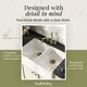 image 7 of Fireclay Kitchen Bundle -  2 Bowl Stepped Weir Butler Sink, Wastes & French Classic Tap, 795mm - Brushed Brass