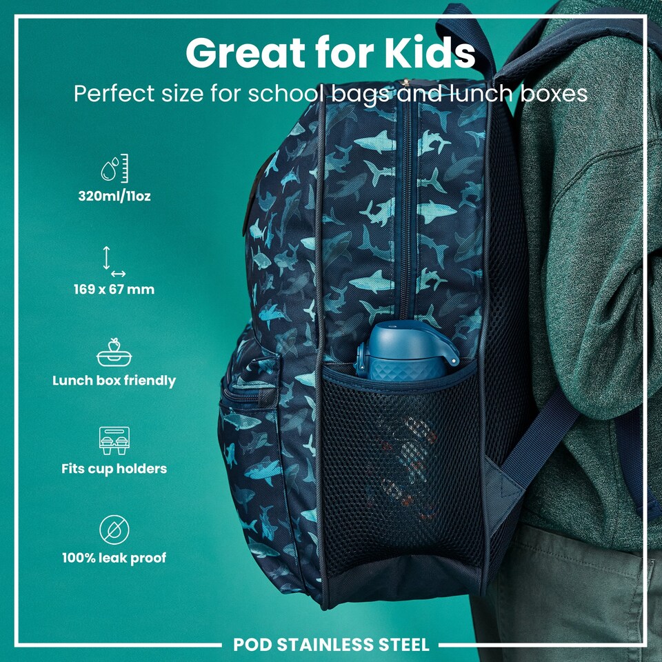 image 1 of Leak Proof Water Bottle, Vacuum Insulated, 320ml (11oz) | Blue | Space | One Size