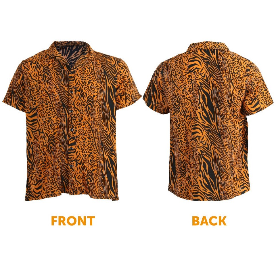 image 1 of Tiger Print Shirt | Orange | L