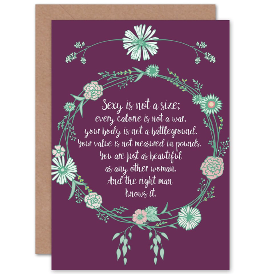 image 1 of Woman Sexy Not A Size Floral Greetings Card