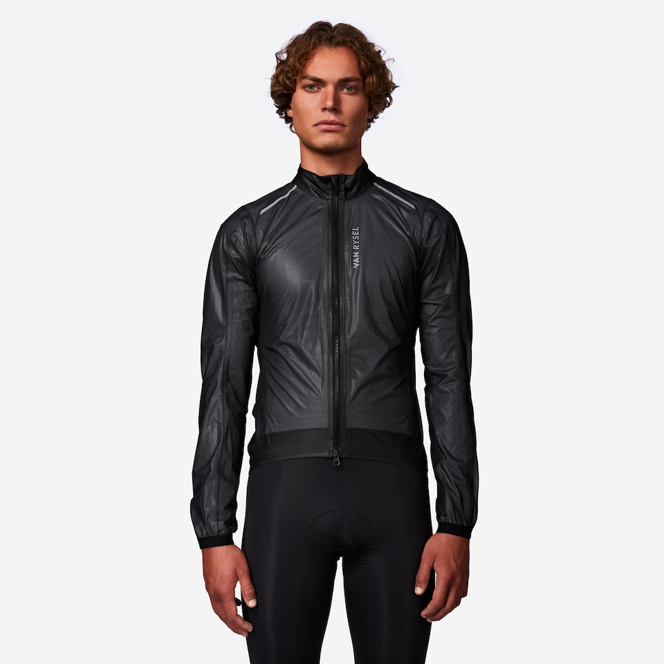 image 1 of Decathlon Men's Road Cycling Long-Sleeved Rainproof Jacket RCR Ultralight-Black